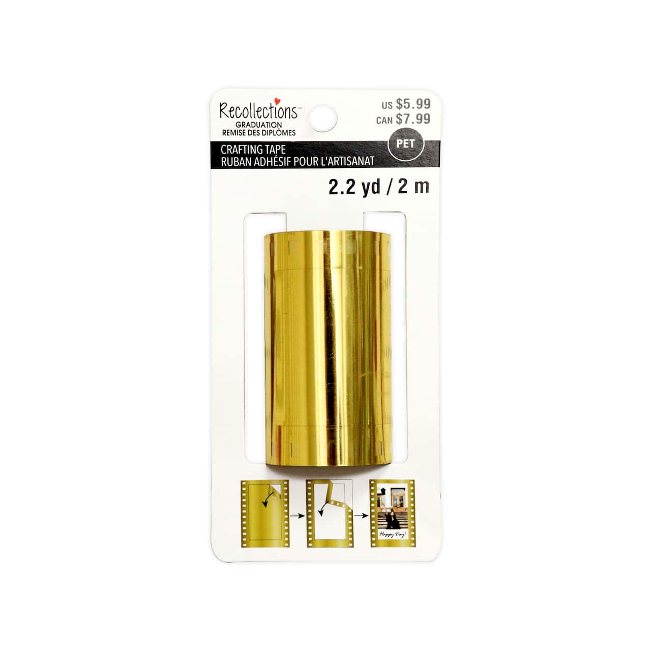 2.5" x 2yd. Gold Movie Film Crafting Tape by Recollections™